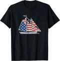 Sailboat Usa American Flag Distressed Sailing Sail Boat
