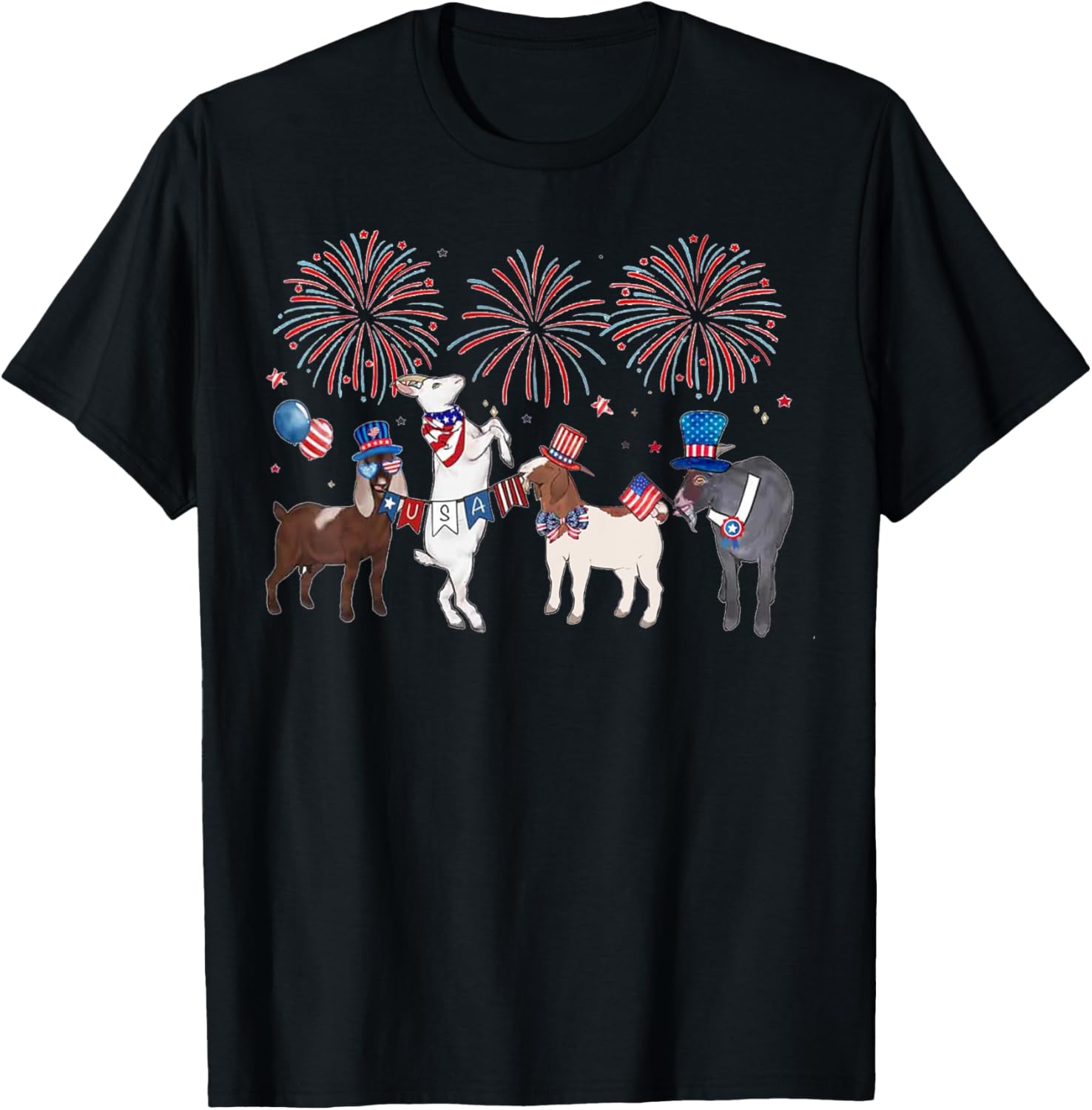 4Th Of July Patriotic Goat Usa American Flag Goat Lovers
