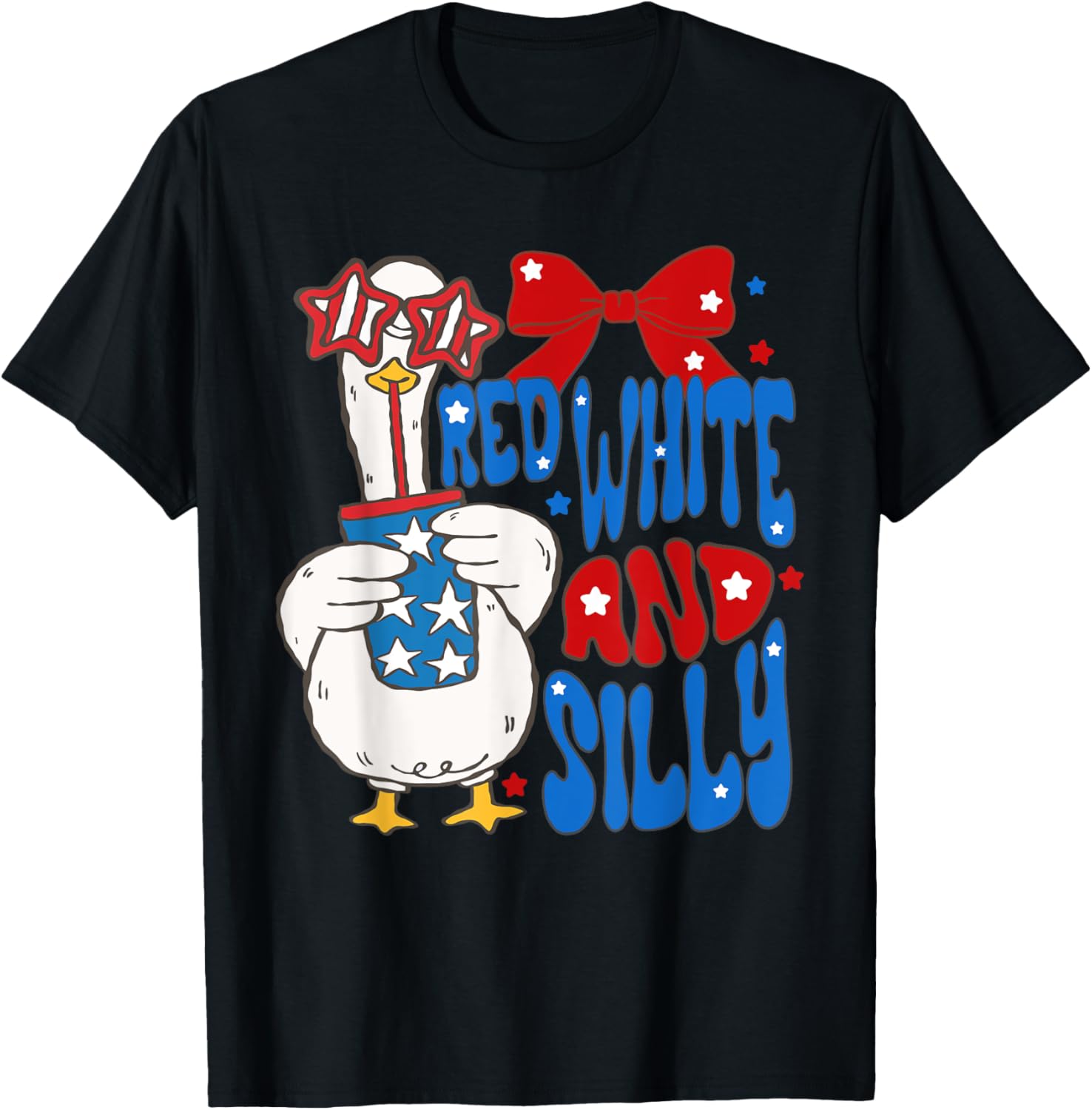 Red White And Silly Goose 4Th Of July Goose American Flag
