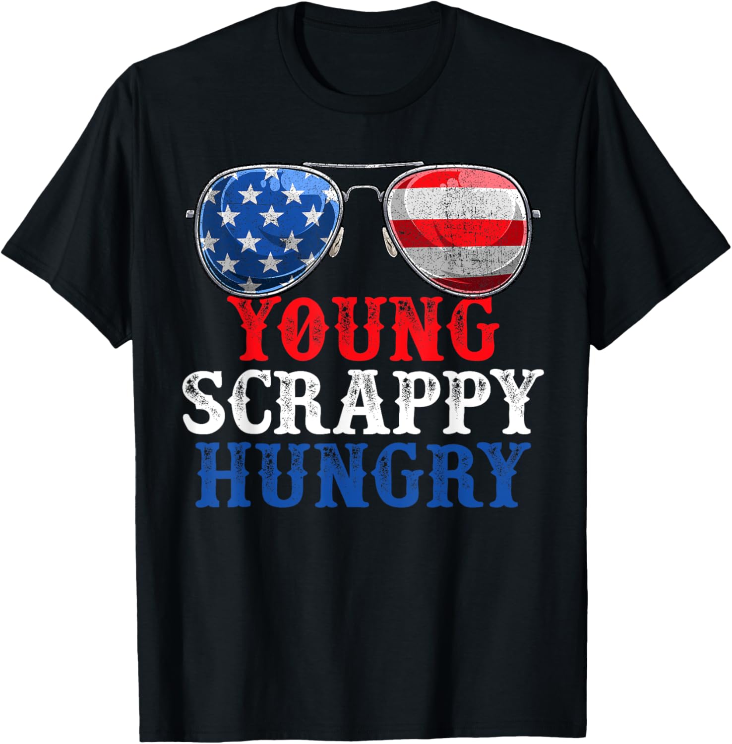 Young Scrappy Hungry 4Th Of July American Flag Sunglasses
