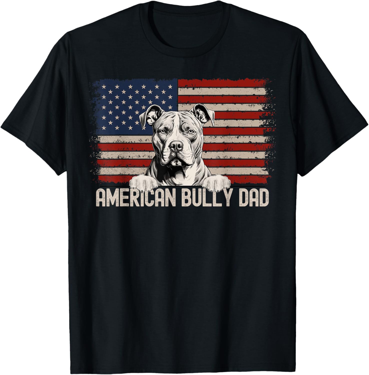 Best Dog Dad Ever American Flag American Bully Dad