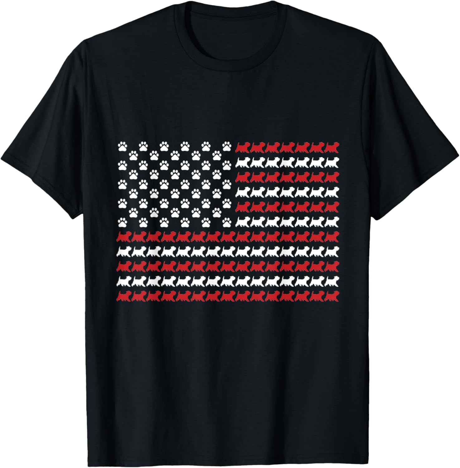 Westie 4Th Of July Dog Paw Print American Flag