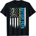 Retro American Flag Autism Papa Awareness Autistic