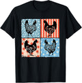 Happy 4Th Of July Floral Chicken Flowers Patriotic Usa Flag