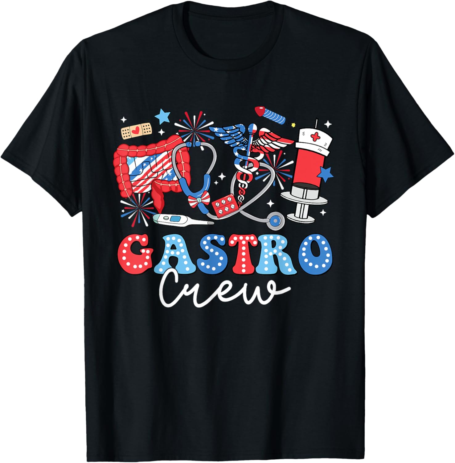 Groovy Gastro Crew Gastro Nurse Usa Flag 4Th Of July