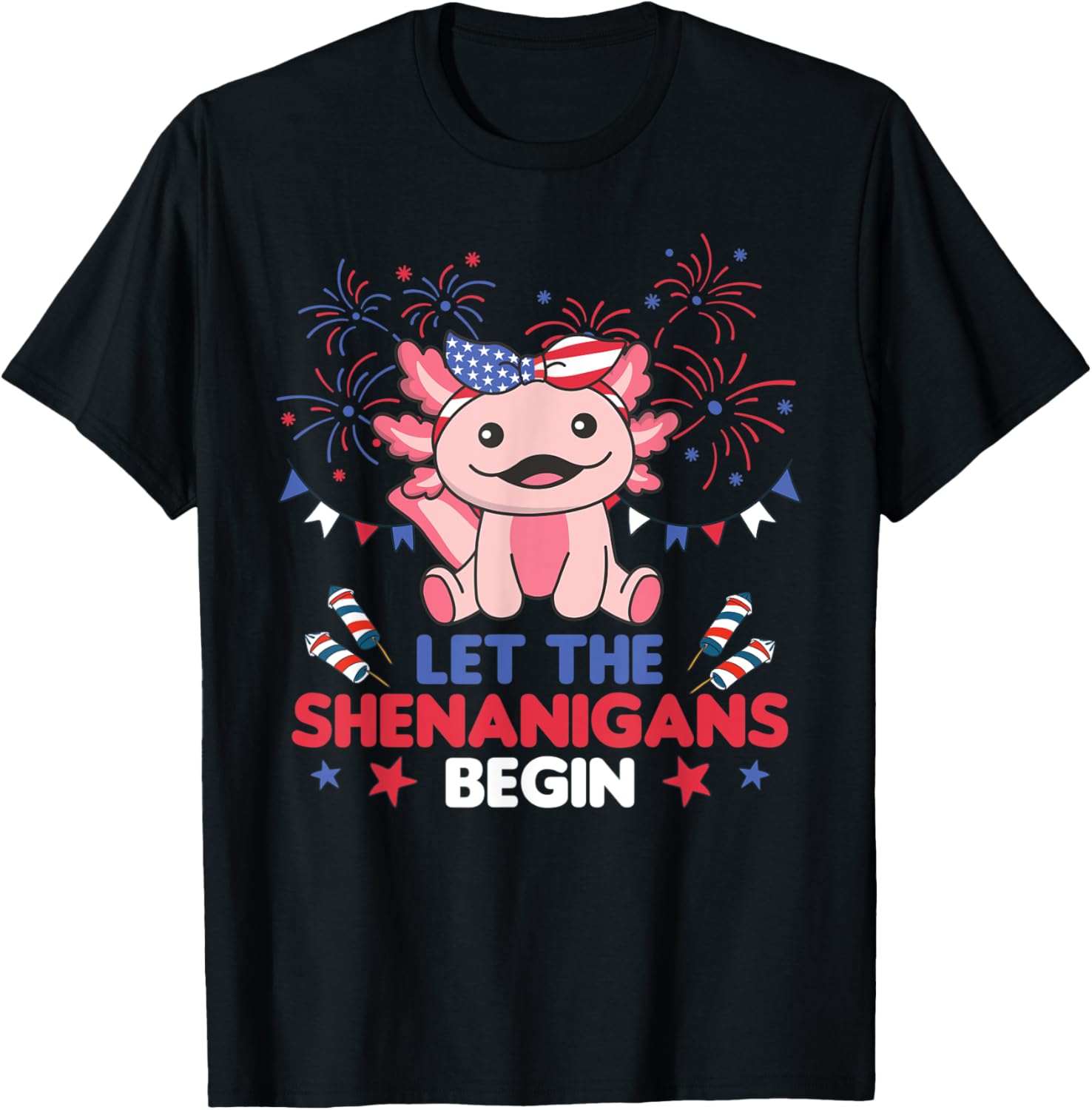 4Th Of July American Axolotl For Kids Cute Usa Axolotl