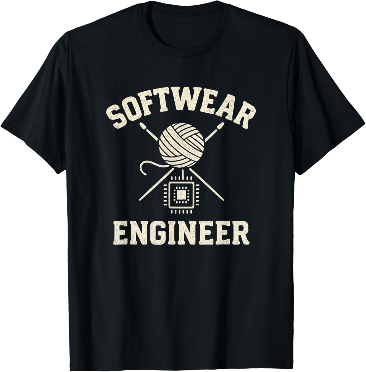 Softwear Engineer Knitting Crochet Humor with Yarn Ball