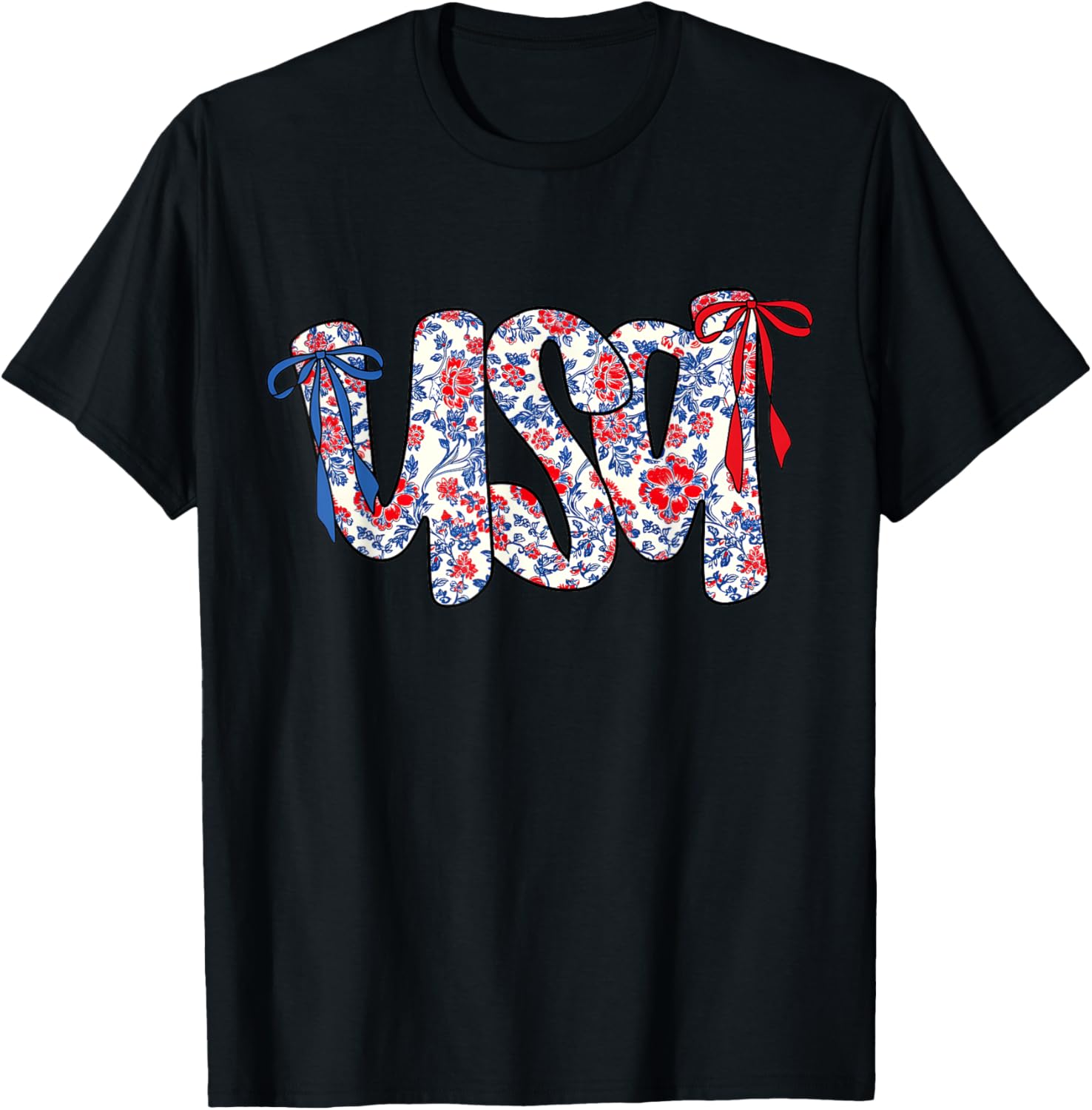 Usa American Flag Patriotic 4Th Of July Floral Men Women