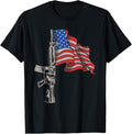 Ar 15 Assault Rifle Usa Flag Gun Distressed American Flag