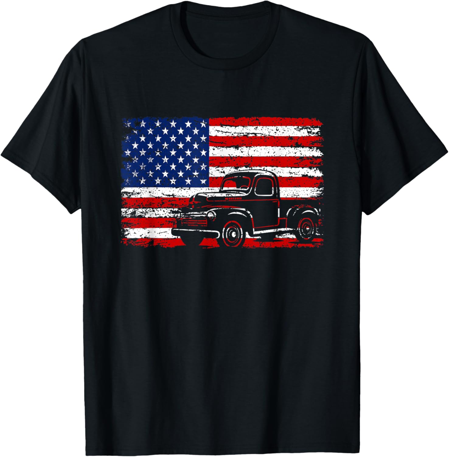 Classic Pickup Truck Usa Flag 4Th Of July Vintage