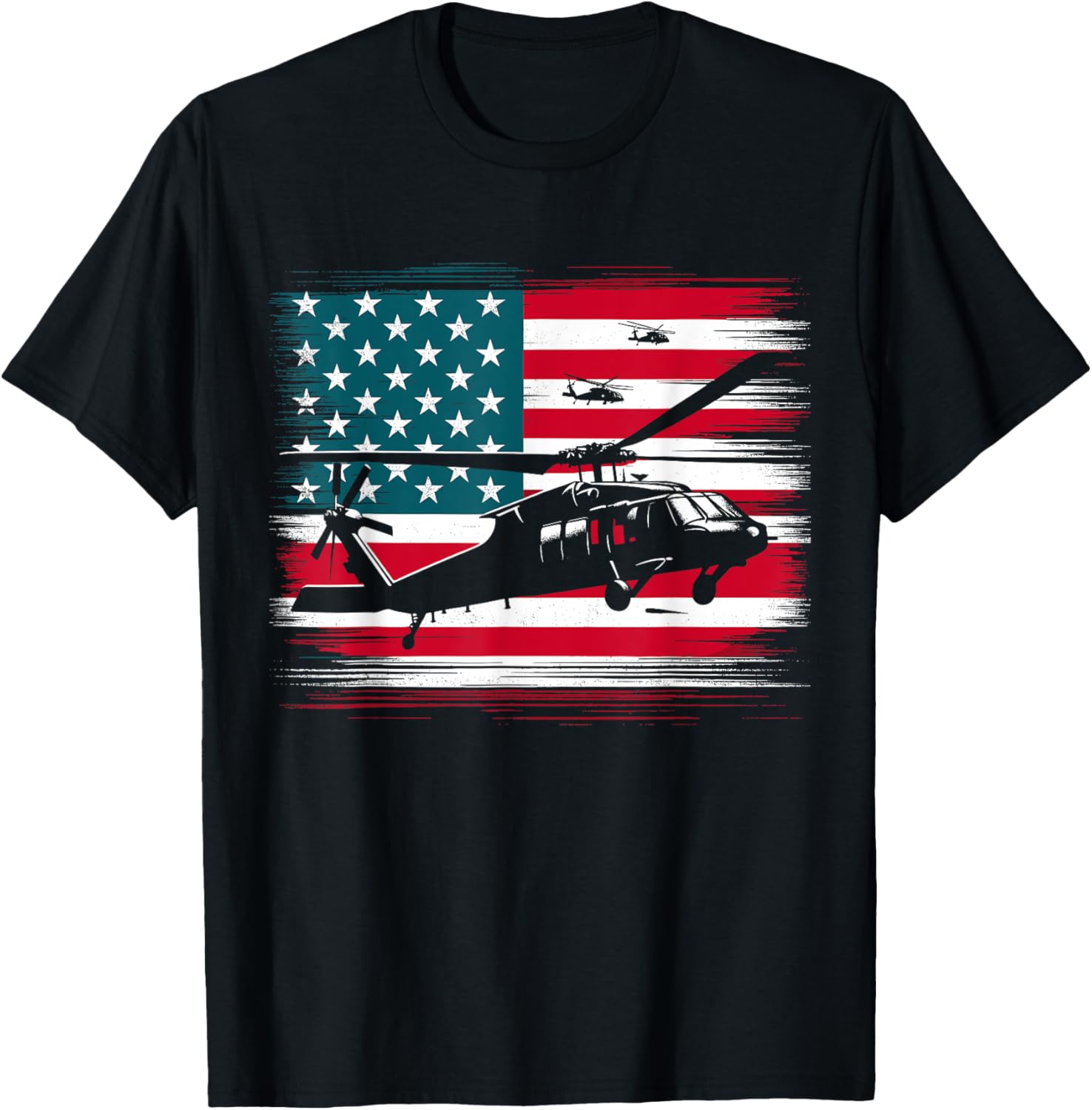 Helicopter Usa Vintage Flag American Patriotic