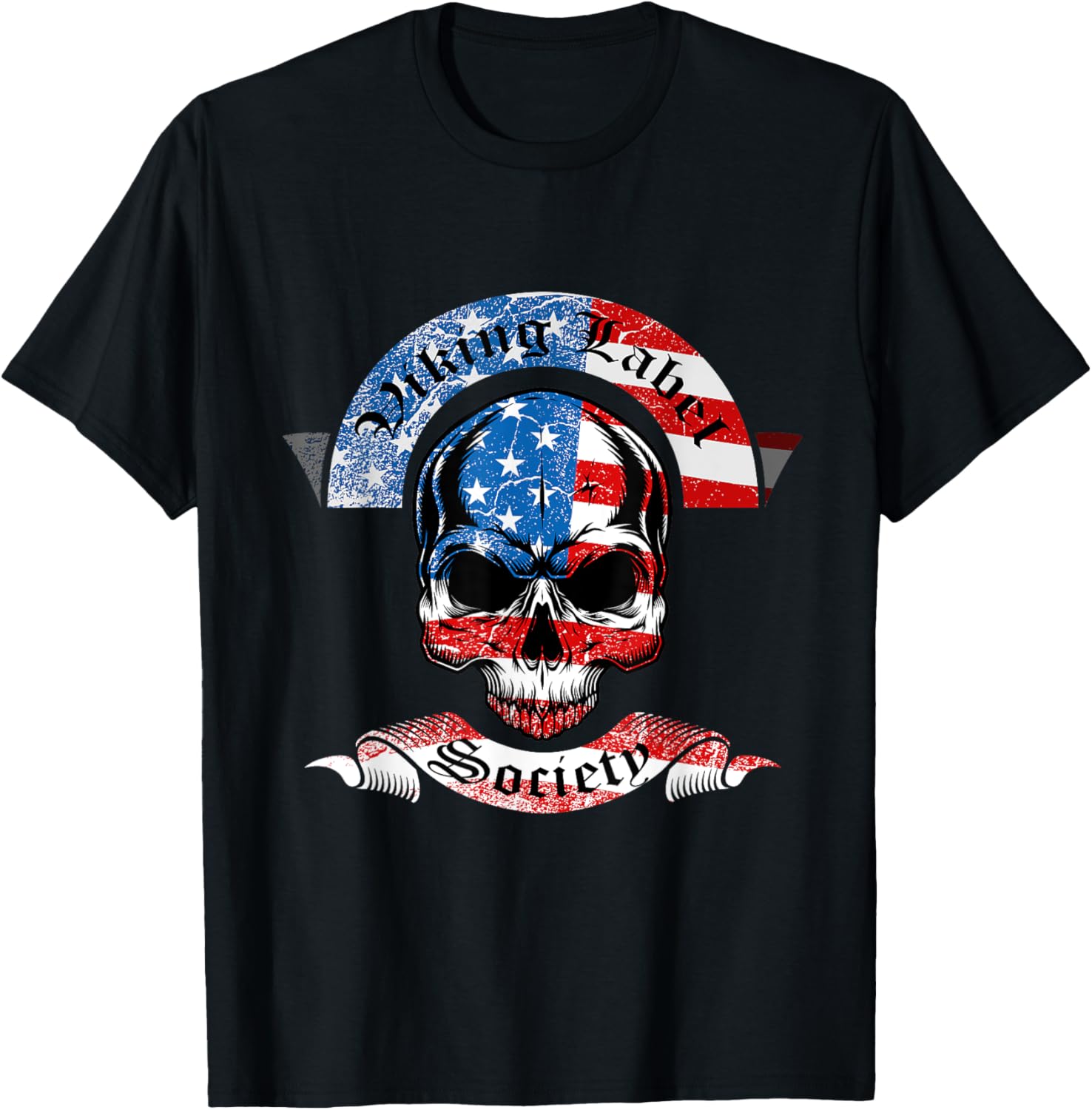 Viking Label Society American Flag Skull