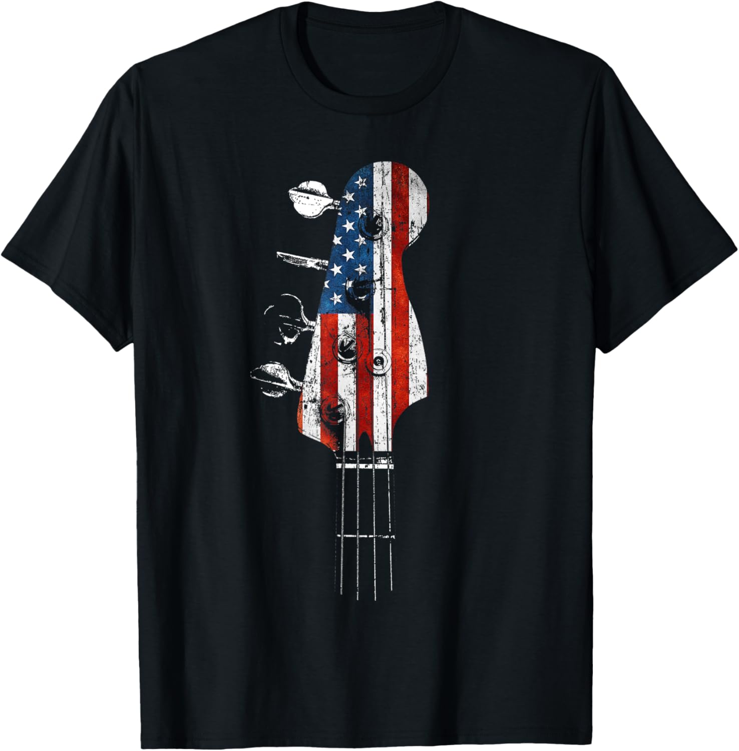 Bass Guitar Headstock Usa Flag For Bassist And Bass Player