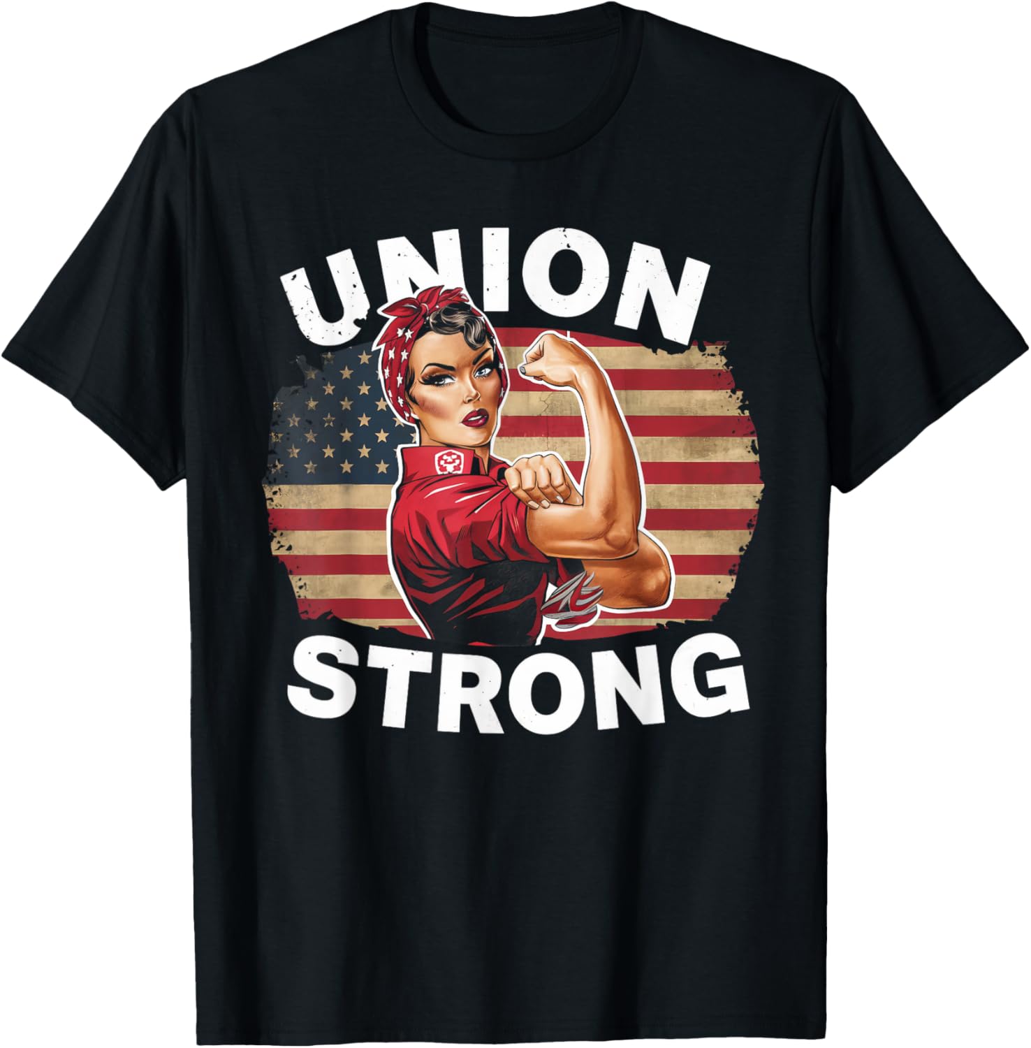 Union Strong For Women Labor Day Messy Bun Usa Flag