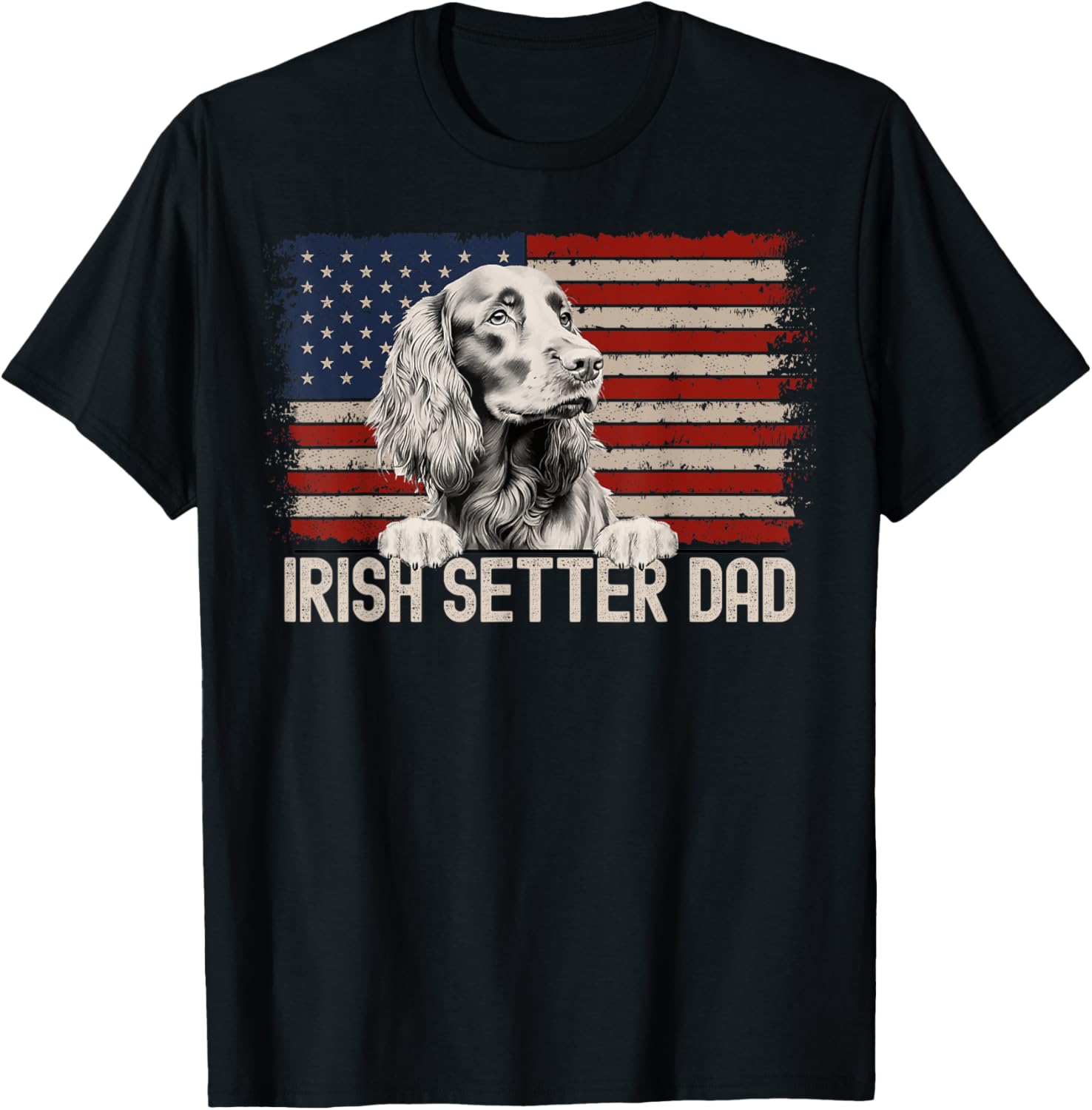 Best Dog Dad Ever American Flag Irish Setter Dad