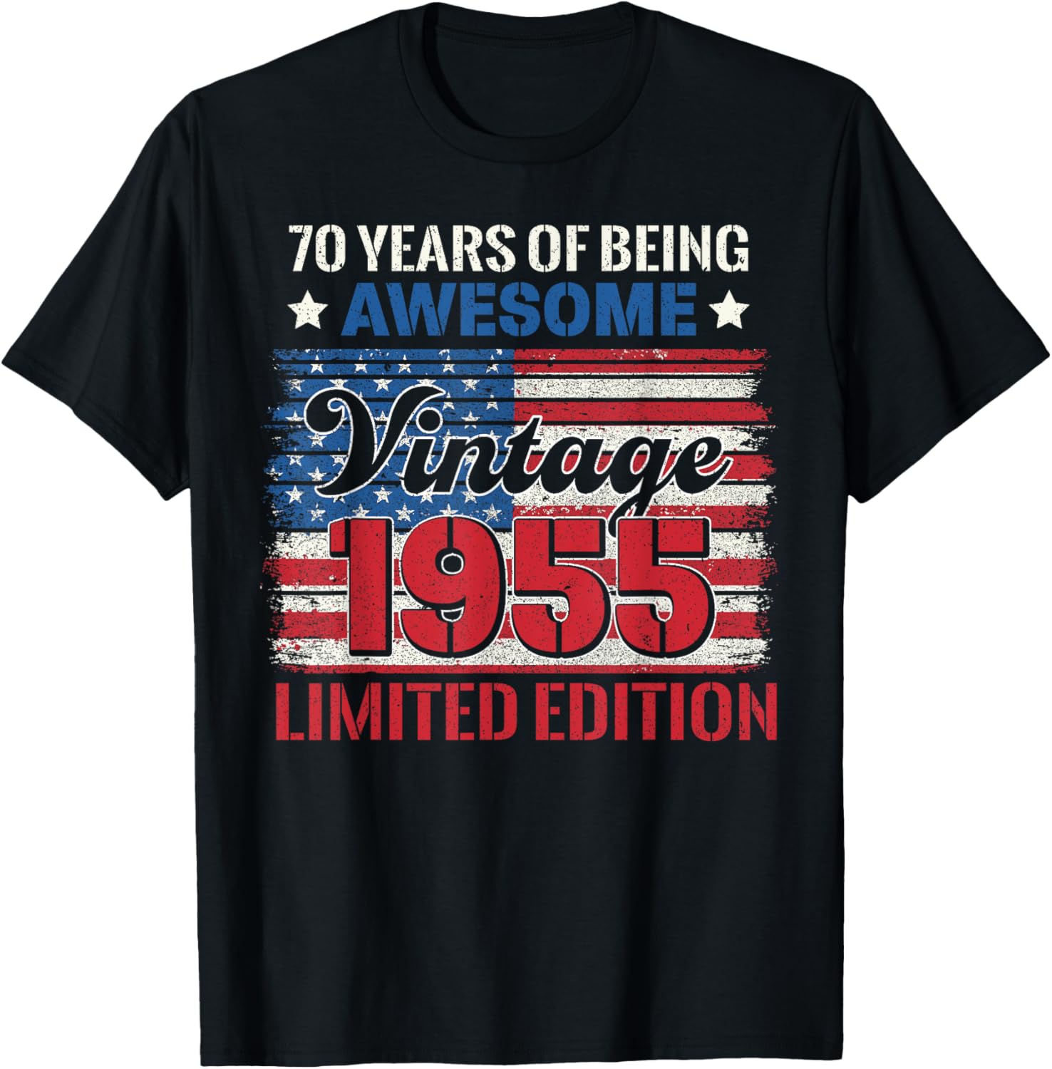 70 Years Old Gifts 70Th Birthday American Flag Vintage 1955