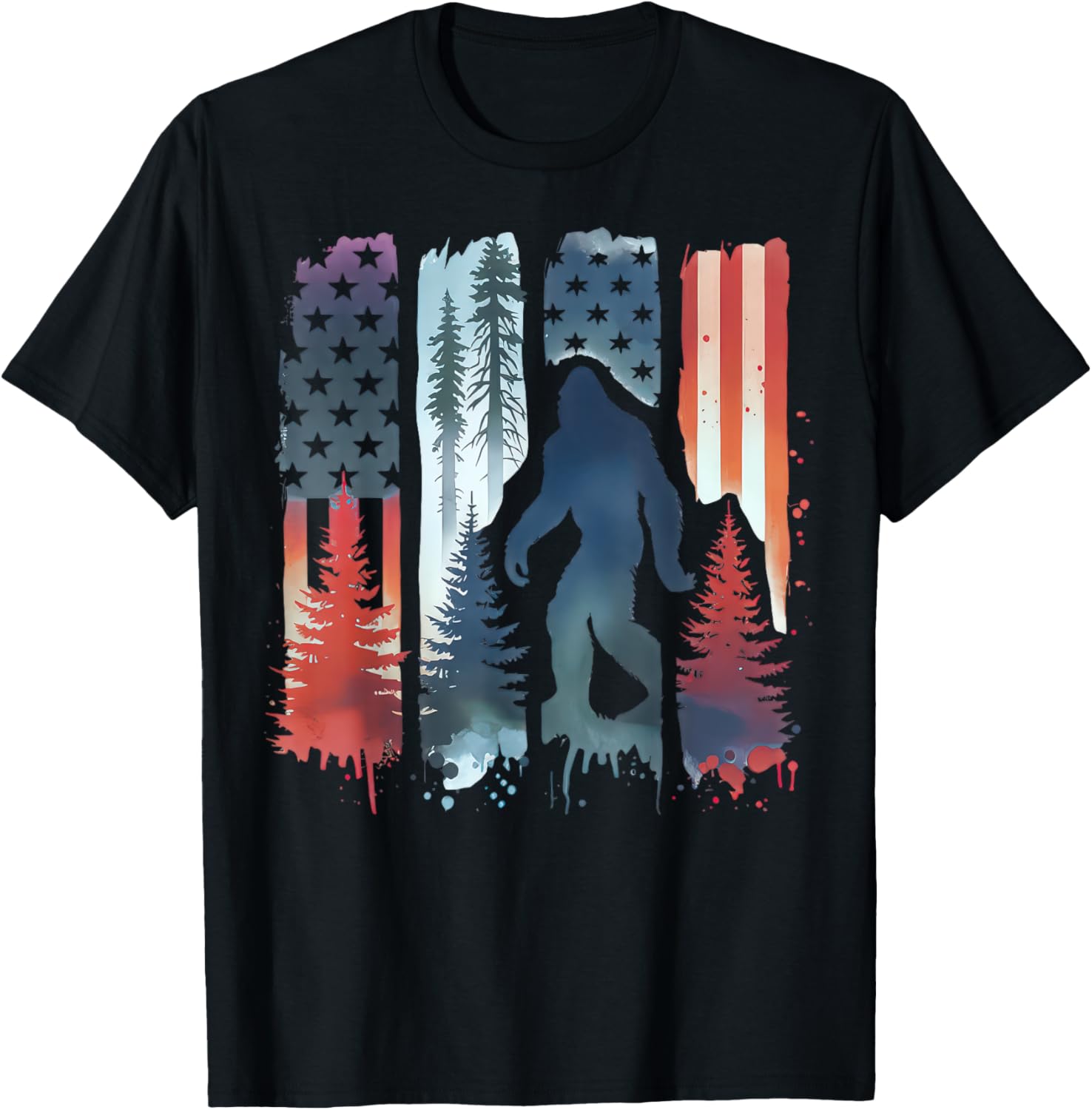 American Flag Bigfoot 4Th Of July Patriotic Sasquatch