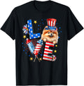 Love Pomeranian Dog American Flag 4Th Of July