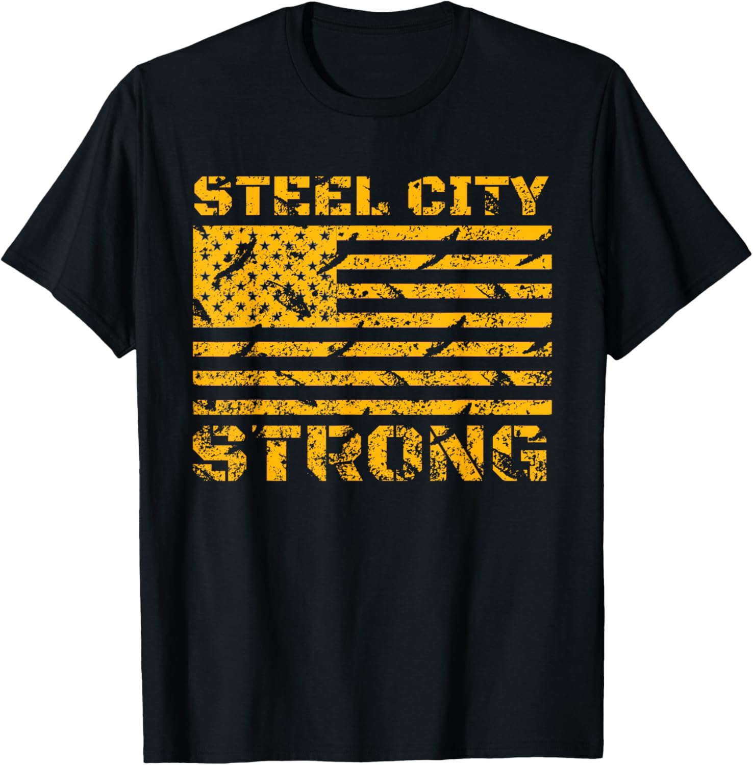 Pittsburgh Steel City Strong American Flag Vintage