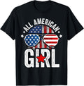 All American Girl 4Th Of July Shirt Daughter Usa Flag Girls
