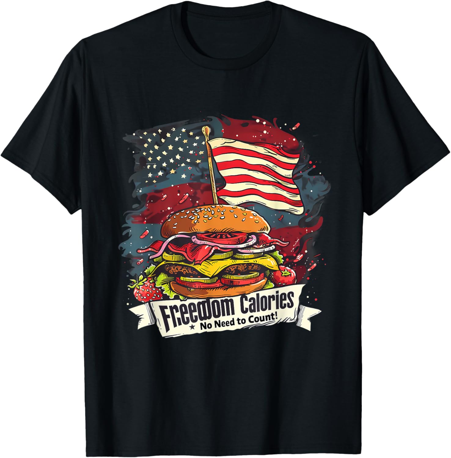 4Th Of July American Flag Burger Freedom Calories America