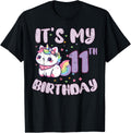 It's My 11th Birthday Unicorn Cat 11 Year Old Birthday Girls Kids Design 104