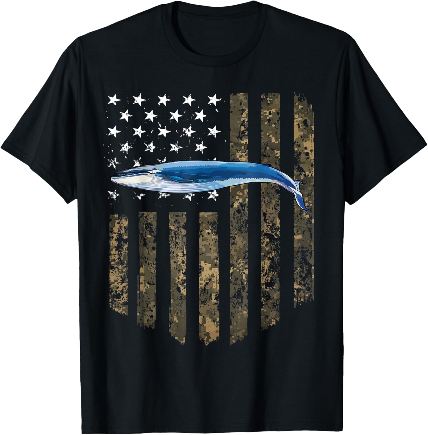 Camo American Flag Blue Whale 4Th Of July