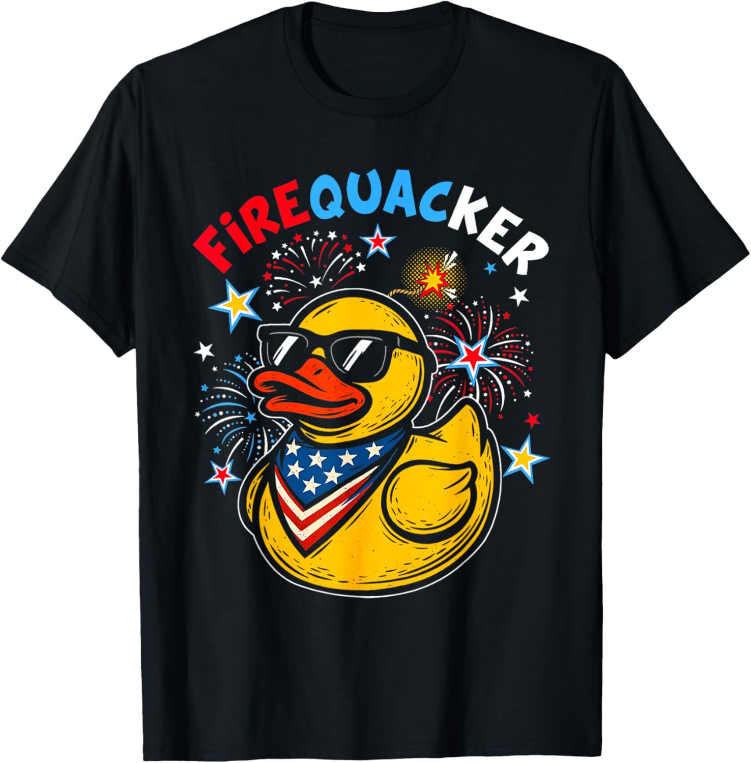 Fire Quacker Funny Firecracker Duck 4Th Of July Usa Flag