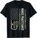 Nursing Shirts For Women Men Nurse Practitioner Usa Flag
