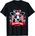 Patriotic Cow Usa Flag 4Th Of July Red And White And Moo