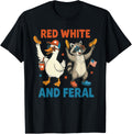 Red White And Feral Funny Raccoon 4Th Of July Boys Girls