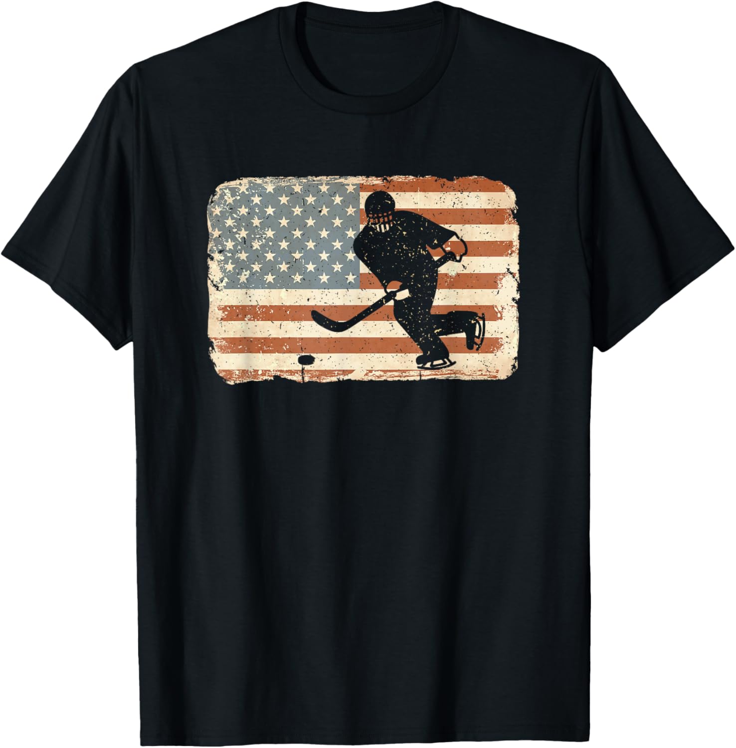 Vintage Ice Hockey Shirt American Flag Usa July 4Th T Shirt