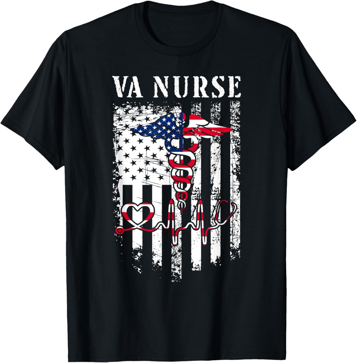 Va Nurse American Usa Flag Patriot Veterans Day 4Th Of July