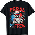 Feral But Free Raccoon 4Th Of July Usa Flag Men Women Kids