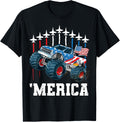 Monster Truck Usa Flag Merica Boys Kids Men 4Th Of July