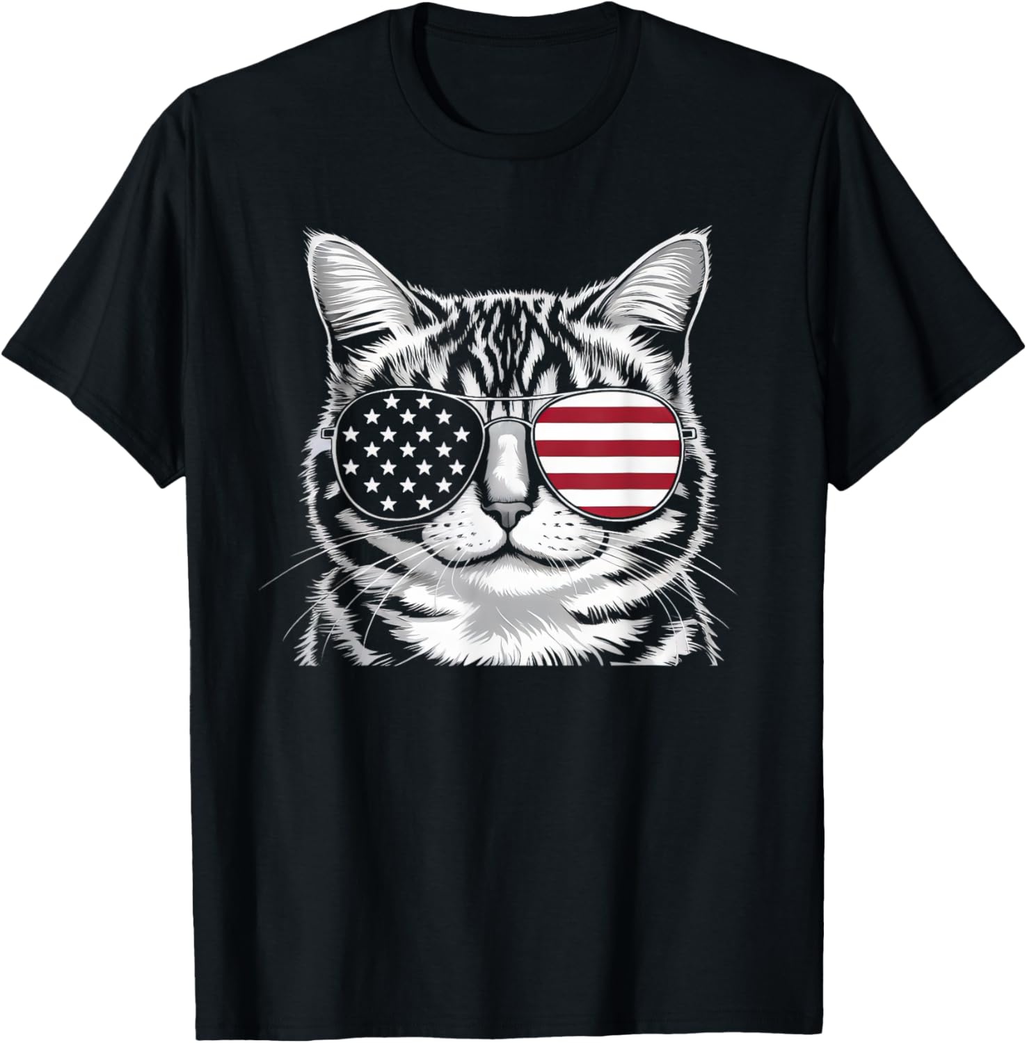 Patriotic Red White Blue Usa American Flag Cat 4Th Of July