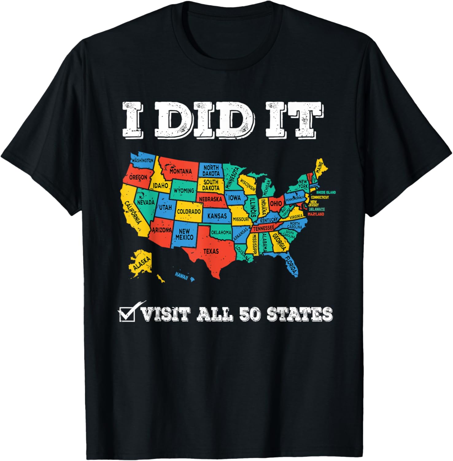 Visited All 50 States Usa Map For Travel Champion Lover