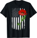 Memorial Day Red Poppy American Flag Veteran Military