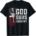God Guns Country American Flag Ar 15 Gun Tee Veteran Tee