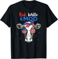 Patriotic Cow Usa Flag Funny 4Th Of July Red White And Moo