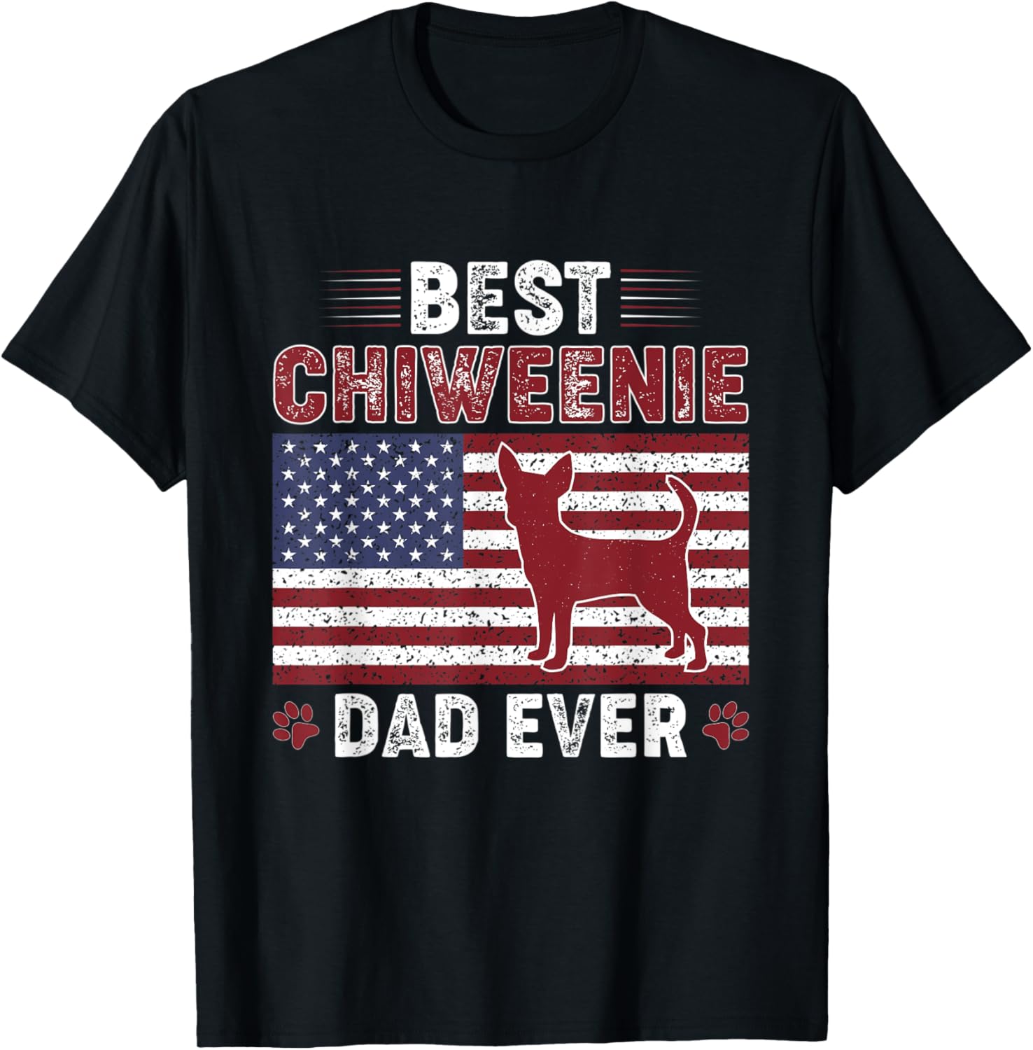 Mens Best Chiweenie Dad Ever American Flag Dog Dad