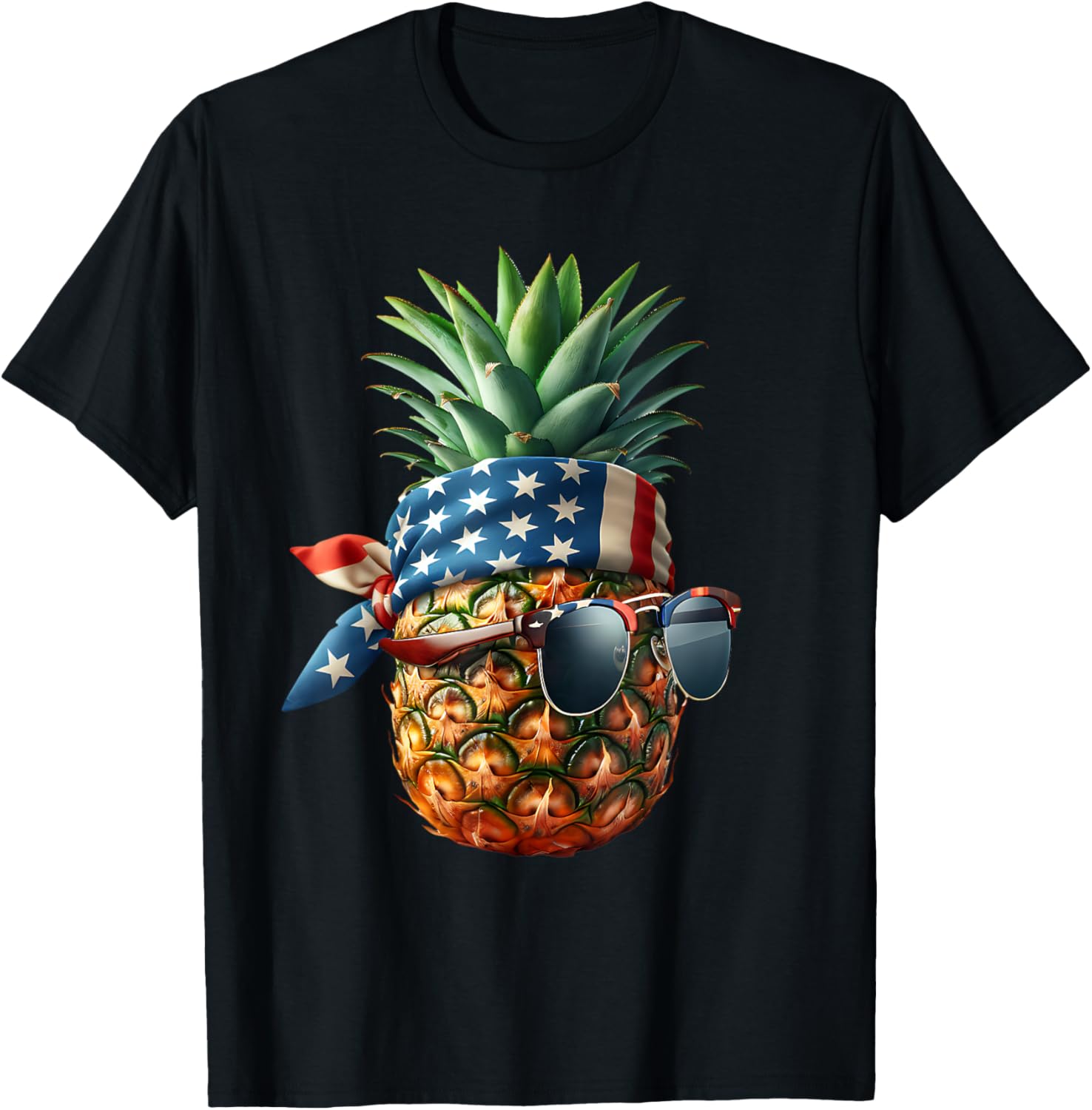 Pineapple With Bandana Sunglasses American Flag 4Th Of July