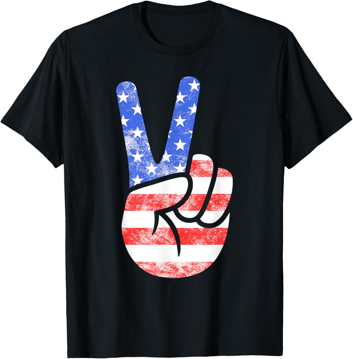 American Flag Peace Sign Hand Shirt Usa 4Th Fourth Of July