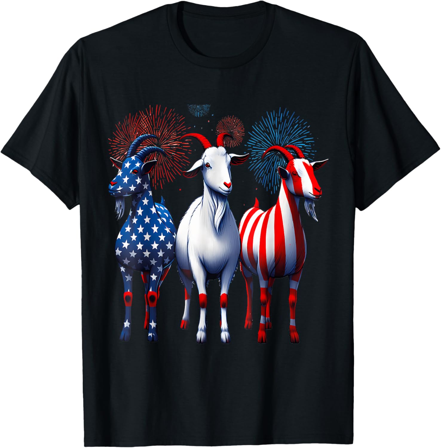 Funny Patriotic Goats Usa Flag 4Th Of July Goat Lover