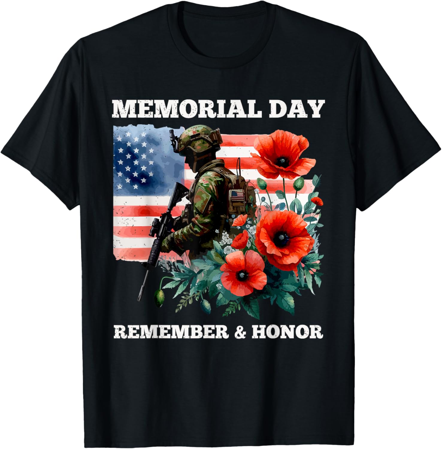 Remember And Honor American Flag Memorial Day Veteran Army