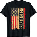 Vintage Retired 2025 Men Women Us Retirement American Flag