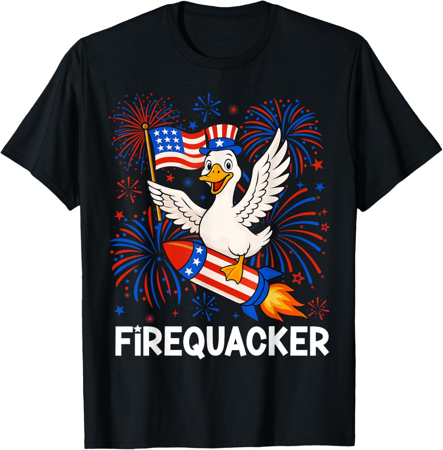 Funny Goose 4Th Of July Firequacker Usa Independence Day