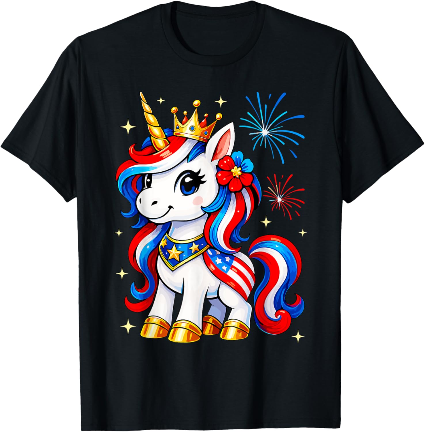 Girls 4Th Of July Unicorn Usa Flag Toddler Patriotic Kids