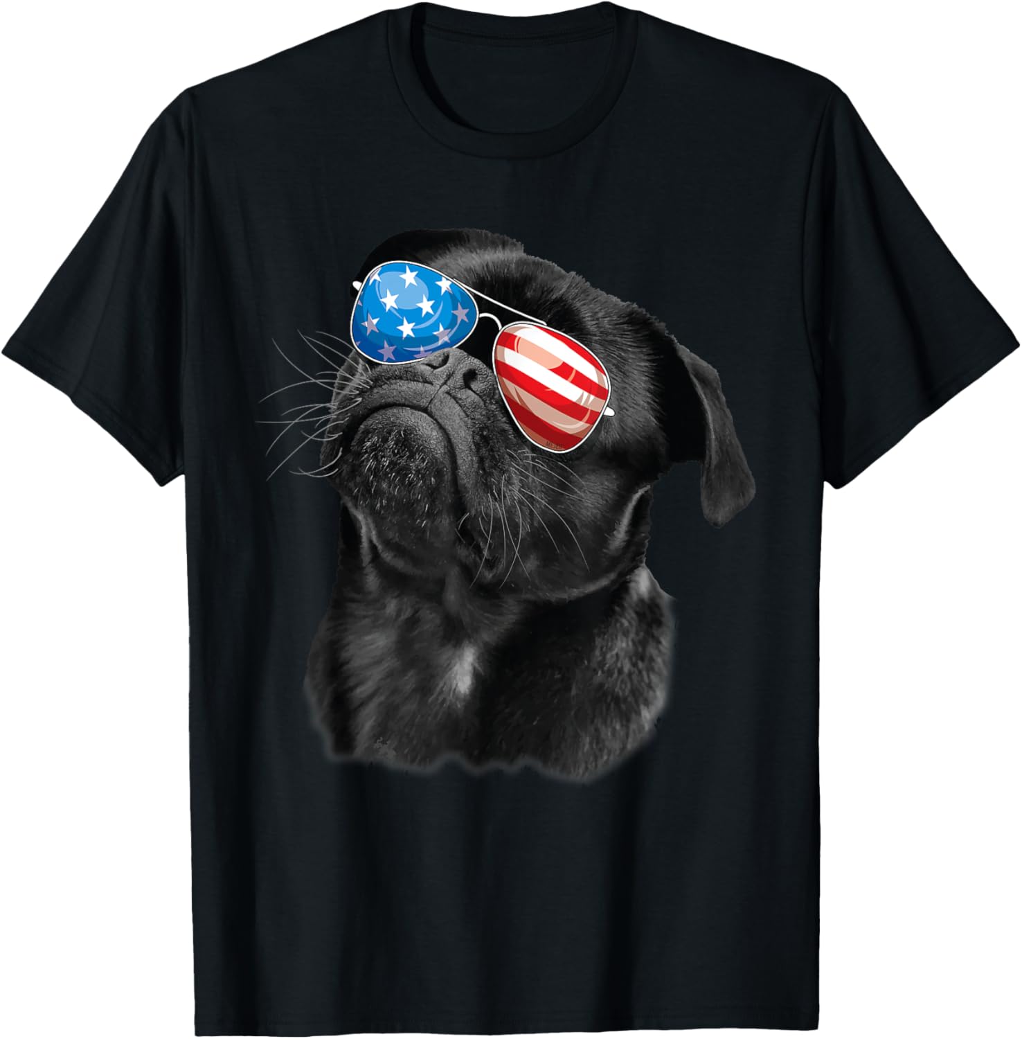 Pug 4Th Of July Dog Mom Dog Dad Usa Flag Funny Black Pug