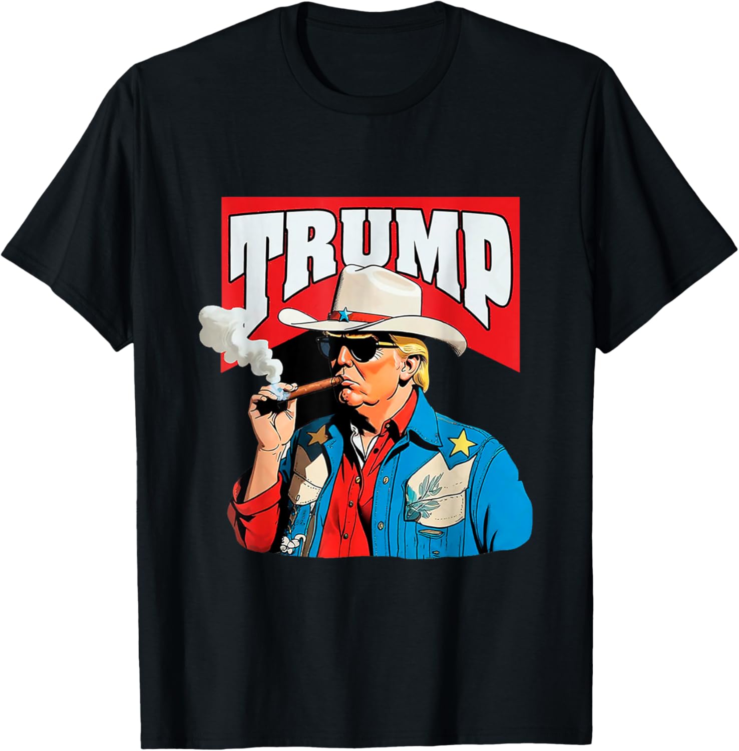 Usa 2024 Election Donald Trump Cowboy Smoking Cigar